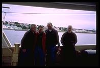 Port Stanley, Falklands - L to R Nigel, K5TR, Gary and EI5IQ - Feb 200