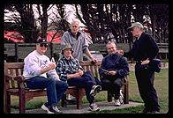 Port Stanley, Falkland Islands - L to R W7EW, EI5IQ, VE3EJ, EI6FR and W3WL - Jan 2002