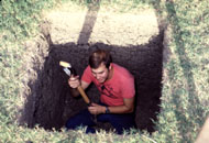 Randy - WD5BIK digging the hole for the EME tower base.